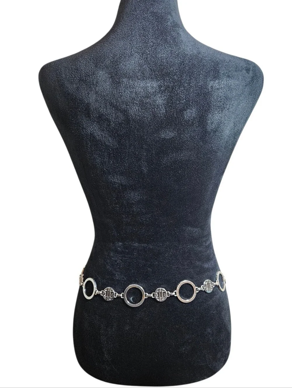 Antonio Melani Vintage Y2K Silver Chain Link Statement Waist Belt One Size